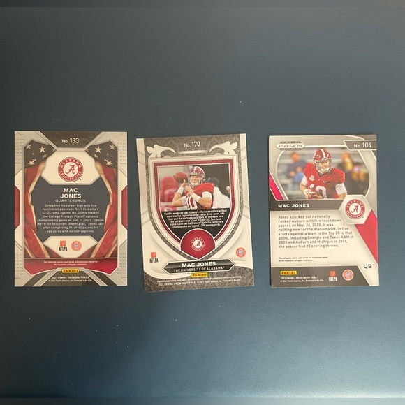 Mac Jones Set of 3 Rookie Cards 2021 Panini Prizm​ - Picture 2 of 2